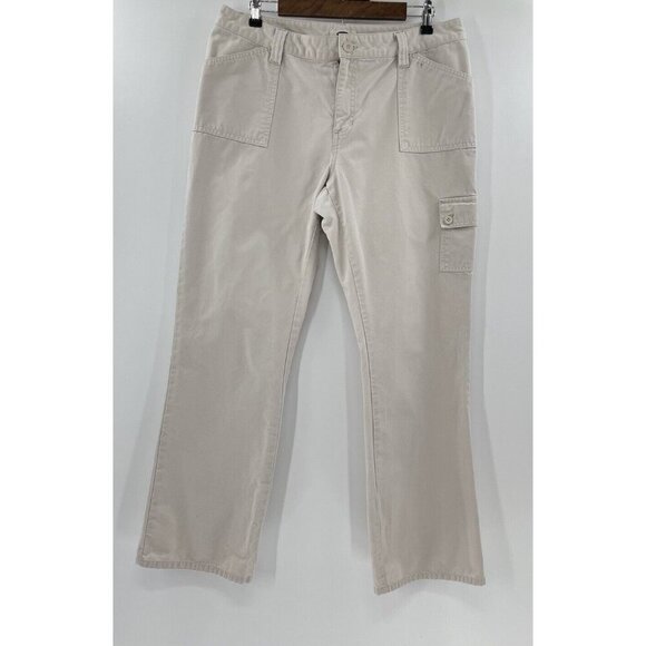 Vtg Old Navy Straight Leg Mid Rise Cargo Pants Size 14 Tan 100% Cotton Gorpcore‎ - Picture 1 of 14